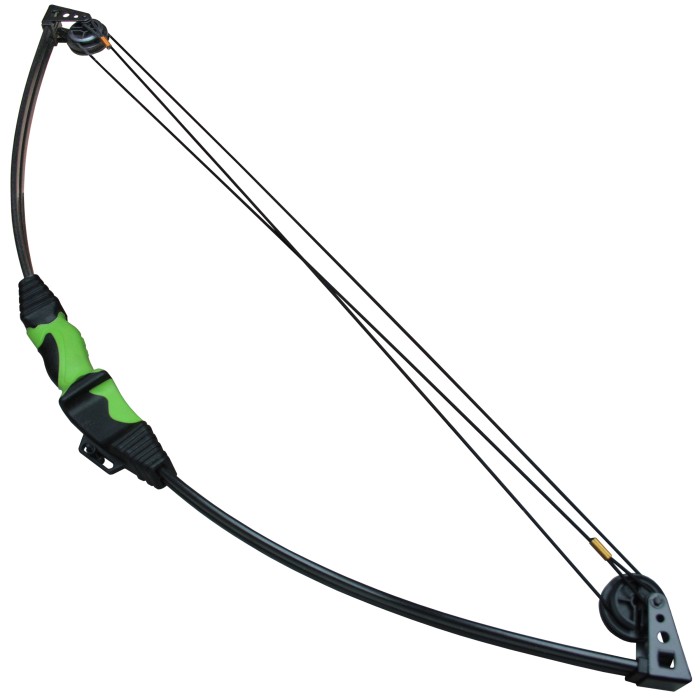 Haller Compoundbogen Set, grün, Fiberglas, 85 cm, 12 lbs, mit 2 Pfeilen und Zubehör